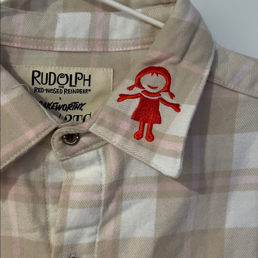 Plaid Button Down Shirt with Deer Design - Picture 3 of 5